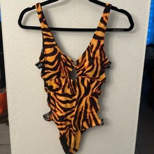 Bebe one piece open back swimsuit